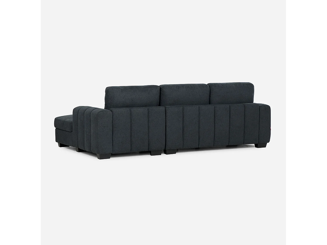 SOFÁ ROSEN 4 CUERPOS GRAFITO SECCIONAL BOSTON CON ALMACENAJE DERECHO TELA 3