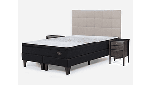 JUEGO DE DORMITORIO ROSEN CAMA EUROPEA TEMPO SÚPER KING GRAFITO + SET ISSEY NIEBLA