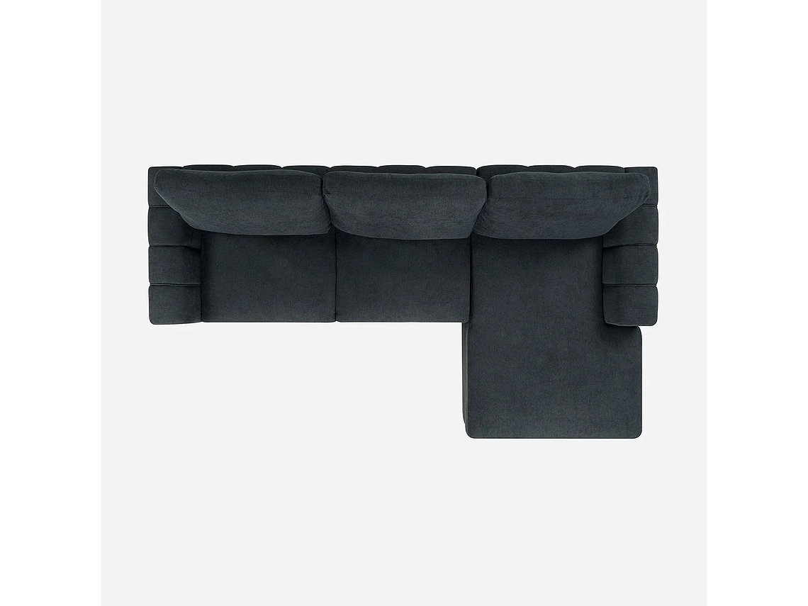 SOFÁ ROSEN 4 CUERPOS GRAFITO SECCIONAL BOSTON CON ALMACENAJE DERECHO TELA 4