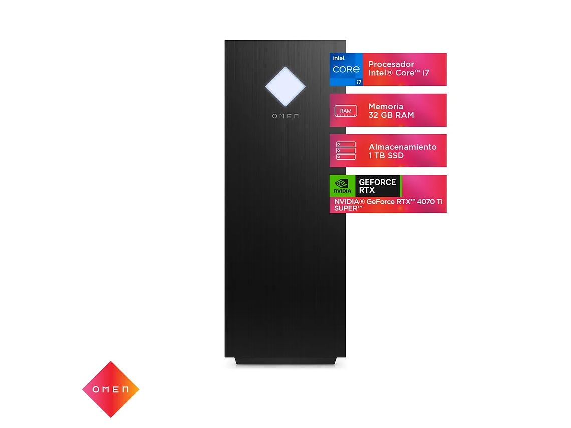 DESKTOP HP GT15-2002LA 1TB GAMER OMEN I7 32GB RAM SSD RTX4070 TI 6