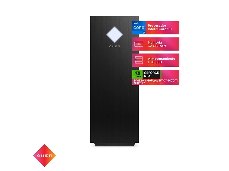 DESKTOP HP GT15-2002LA 1TB GAMER OMEN I7 32GB RAM SSD RTX4070 TI 6