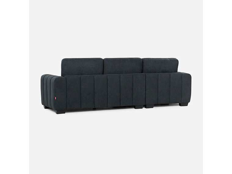 SOFÁ ROSEN 4 CUERPOS GRAFITO SECCIONAL BOSTON CON ALMACENAJE IZQUIERDO TELA 2