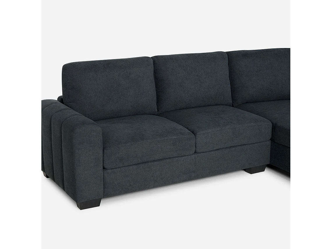 SOFÁ ROSEN 4 CUERPOS GRAFITO SECCIONAL BOSTON CON ALMACENAJE DERECHO TELA 6