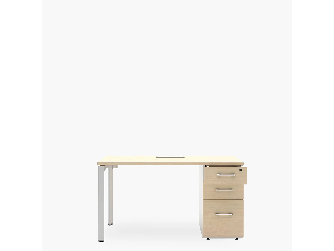 ESCRITORIO FORM OFFICE NEO CON PASACABLES 140X60 CON CAJONERA MELAMINA METAL 3