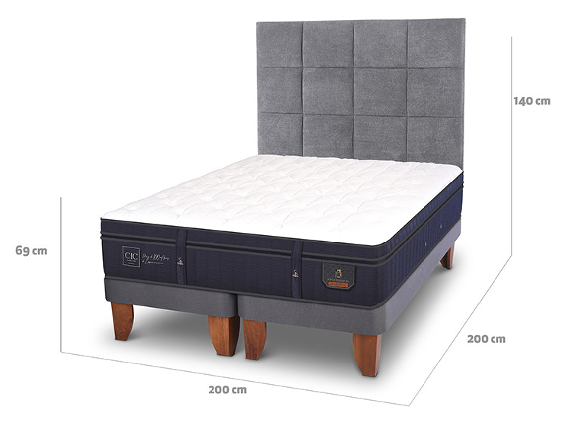 CAMA EUROPEA CIC SUPER PREMIUM SUPER KING + RESPALDO TAMESIS 3