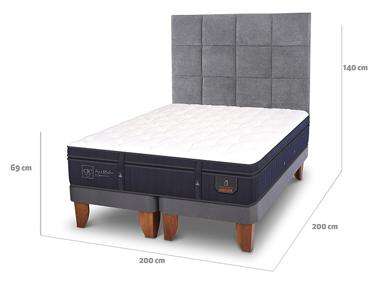 CAMA EUROPEA CIC SUPER PREMIUM SUPER KING + RESPALDO TAMESIS 3