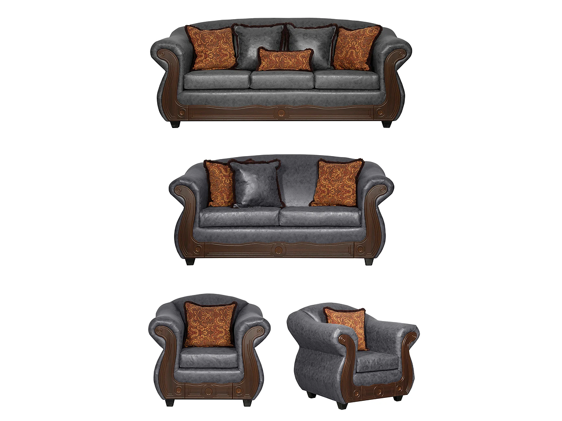 JUEGO DE LIVING 3 2 1 1 ESTAMBUL GRIS 1