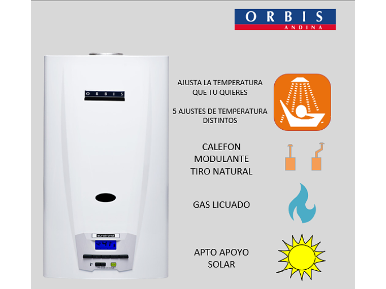 CALEFONT GAS LICUADO MODULANTE 11 L/MIN - TIRO NATURAL - 5 MEMORIAS 3