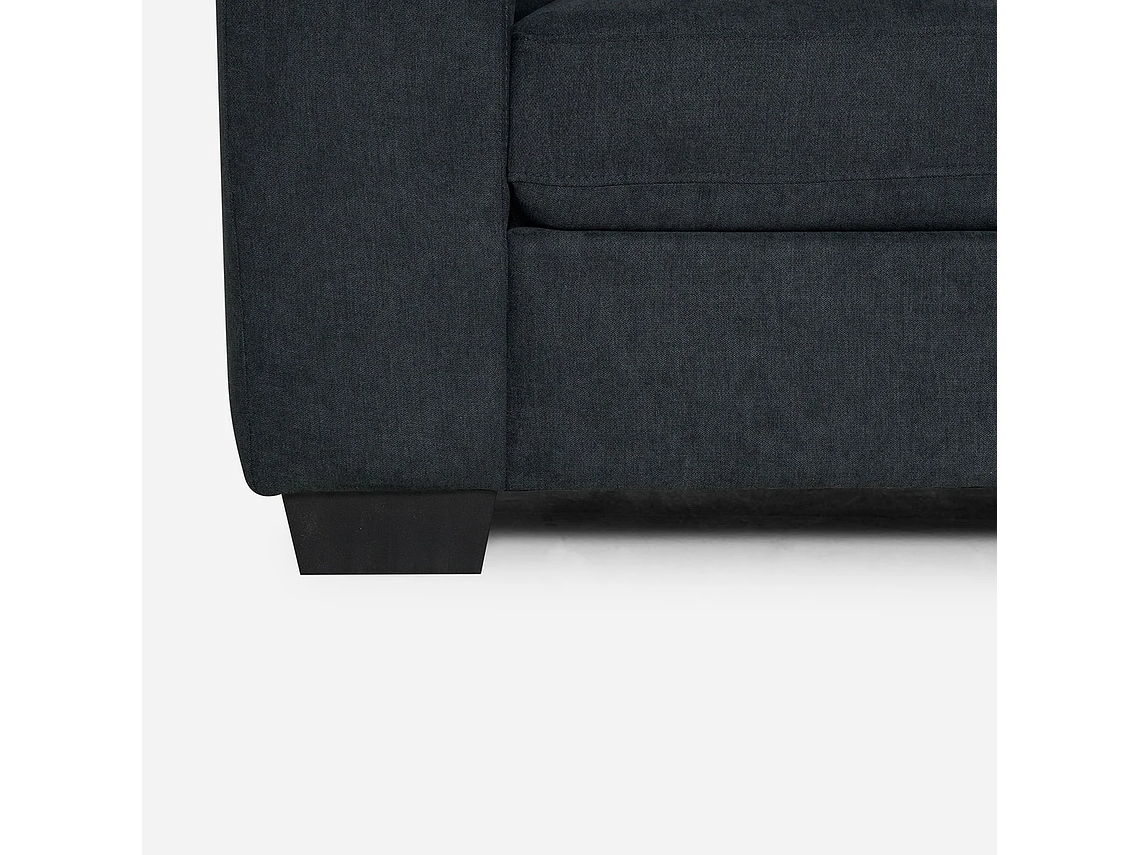 SOFÁ ROSEN 4 CUERPOS GRAFITO SECCIONAL BOSTON CON ALMACENAJE IZQUIERDO TELA 10