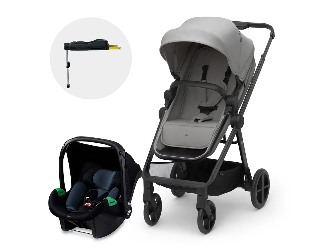 COCHE TRAVEL SYSTEM NEWLY 3EN1 GRIS + BASE ISOFIX 1