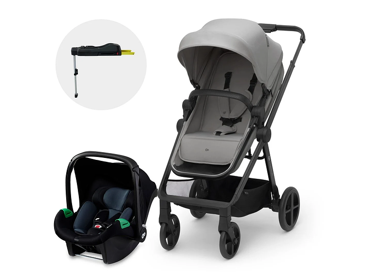 COCHE TRAVEL SYSTEM NEWLY 3EN1 GRIS + BASE ISOFIX 1