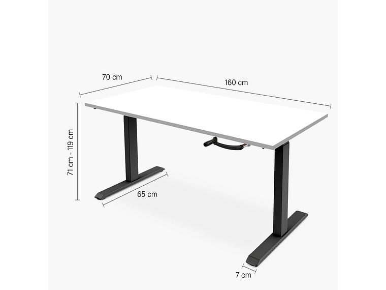 ESCRITORIO FORM OFFICE COSMO 160X70 AJUSTABLE METAL 3