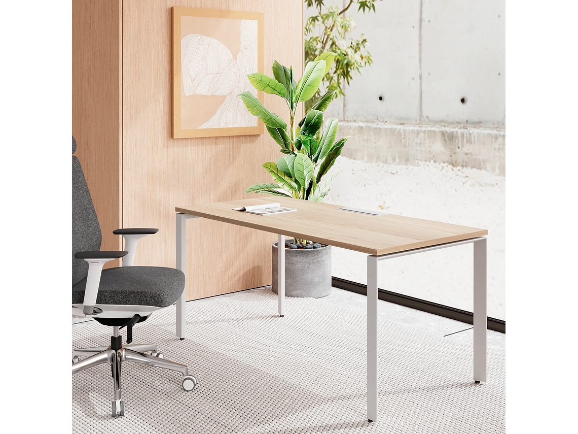 ESCRITORIO FORM OFFICE SPACE 180X70 NATURA/BLANCO METAL 6