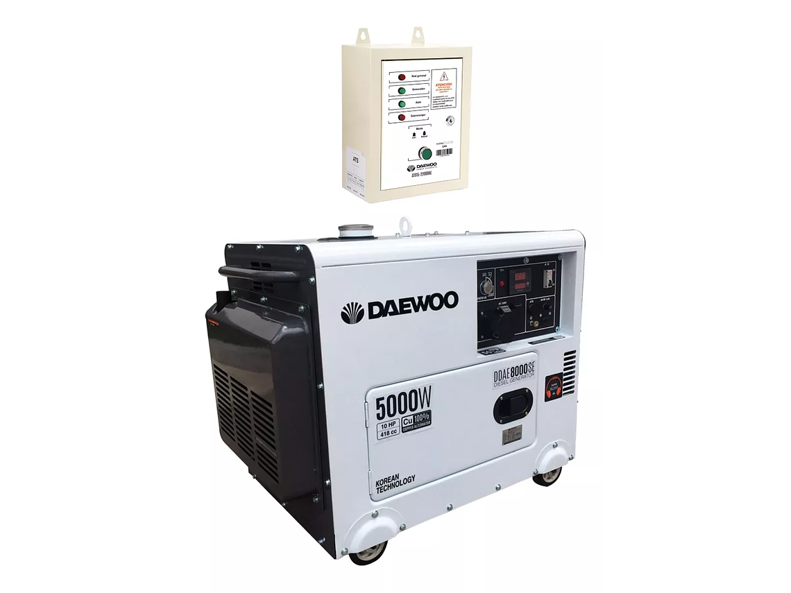 GENERADOR DIESEL DAEWOO INSONORO 5 KW + TABLERO TRANSF. ATS 1