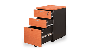 ESCRITORIO ESTANDAR 150 X 60 CM. CON CAJONERA MÓVIL KARDEX. COLOR ALERCE Y GRAFITO