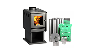 PACK CALEFACTOR A LEÑA LIMIT 480 + KIT DE INSTALACION BOSCA