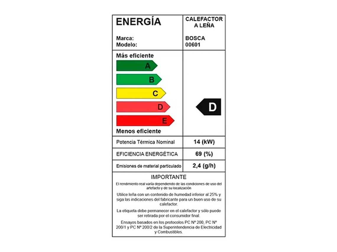 PACK CALEFACTOR A LEÑA LIMIT 480 + KIT DE INSTALACION BOSCA 5