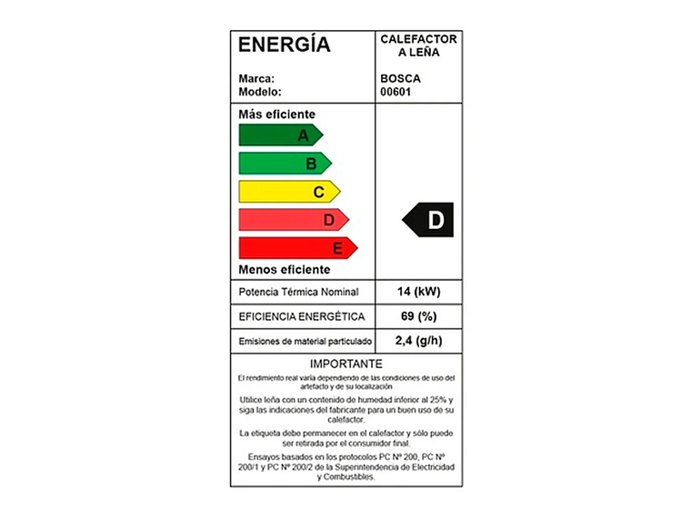 PACK CALEFACTOR A LEÑA LIMIT 480 + KIT DE INSTALACION BOSCA 5