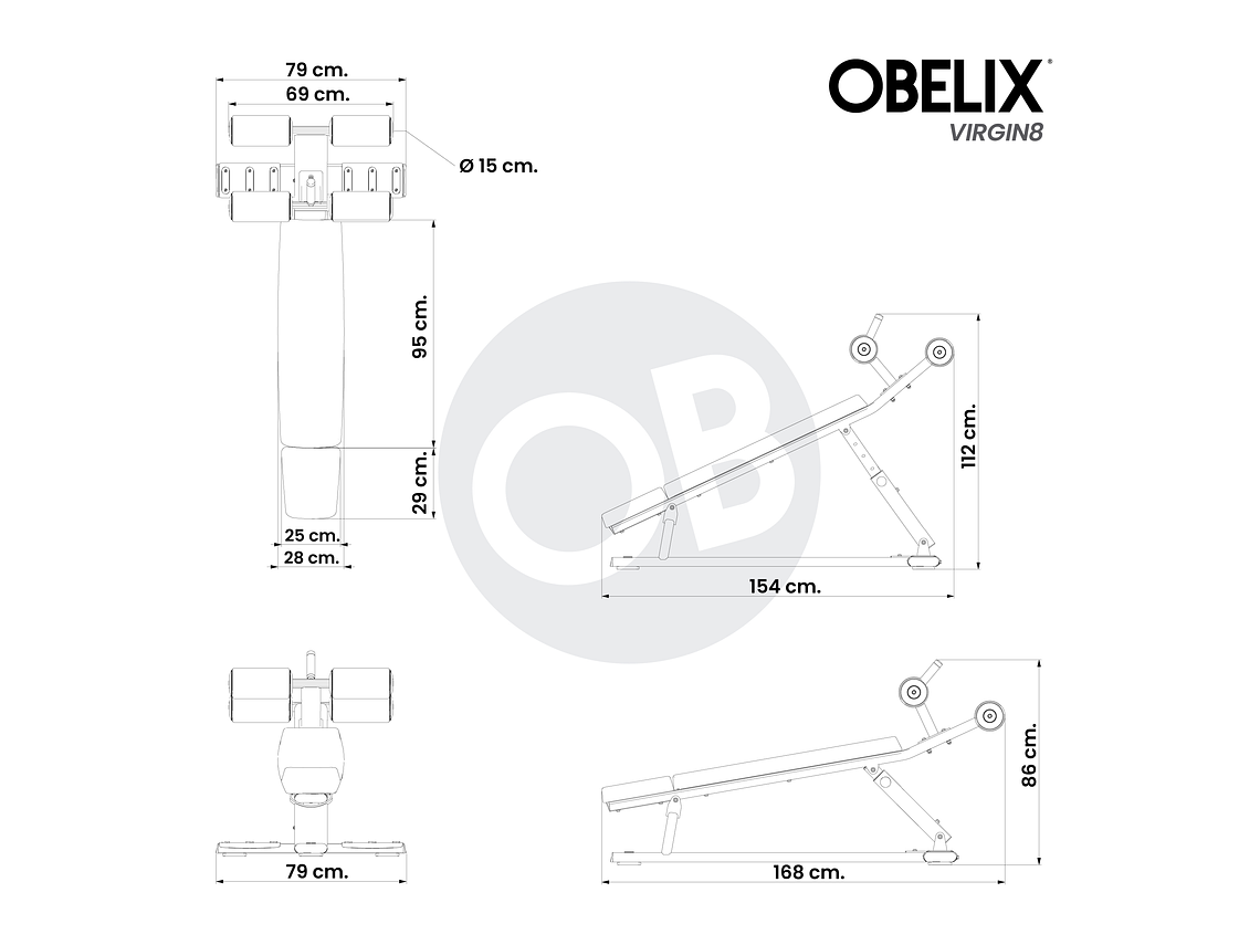 Banco Abdominal Ajustable V8 Series | Obelix 2