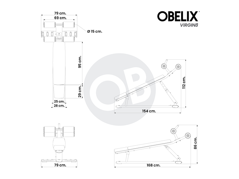 Banco Abdominal Ajustable V8 Series | Obelix 2