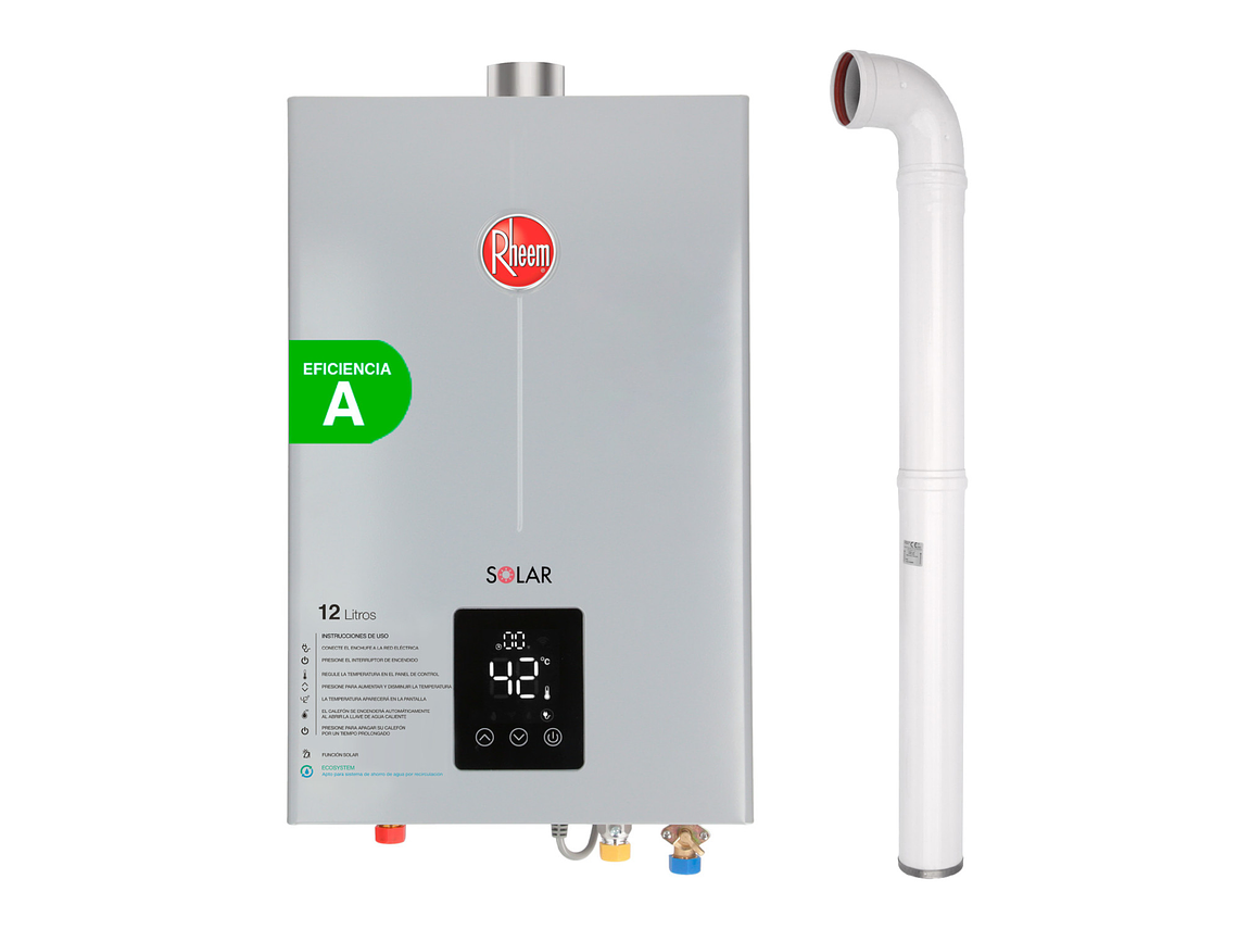 PACK CALEFONT RHEEM 12L. T.FORZADO G.NATURAL + KIT 1