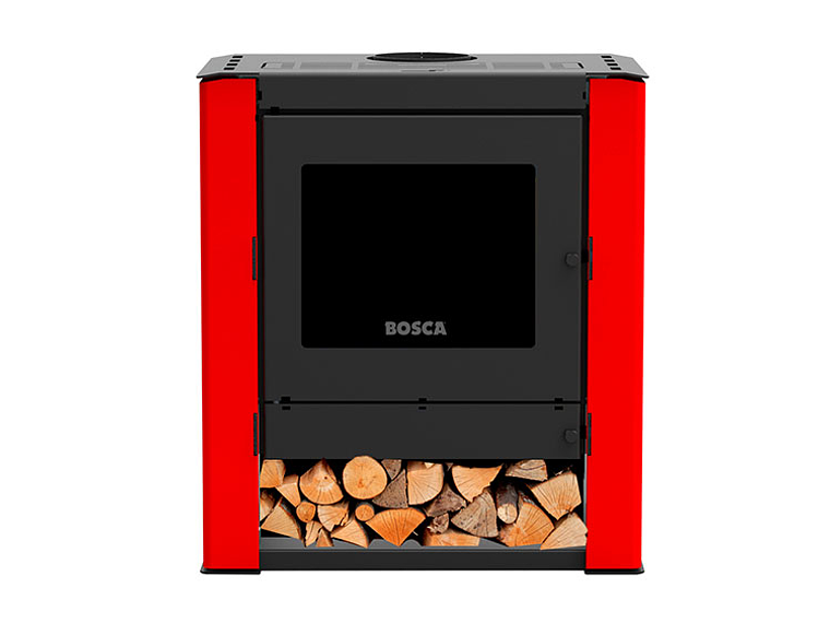 CALEFACTOR BOSCA A LEÑA GOLD 500 ROJO BLACK VISION 1