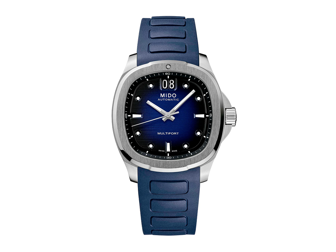 RELOJ MIDO MULTIFORT TV BIG DATE RESINA AZUL 1