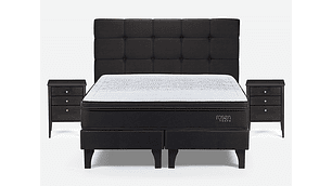 JUEGO DE DORMITORIO ROSEN CAMA EUROPEA TEMPO KING + SET ISSEY GRAFITO