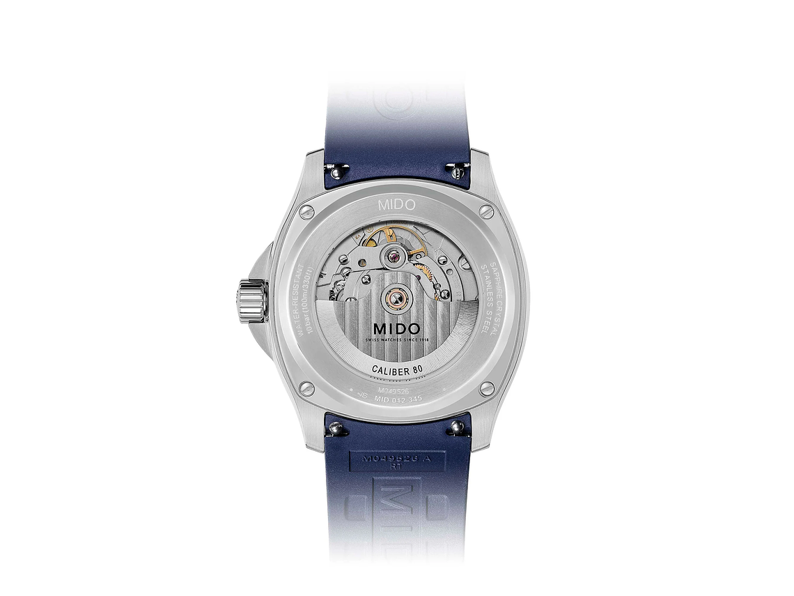 RELOJ MIDO MULTIFORT TV BIG DATE RESINA AZUL 3