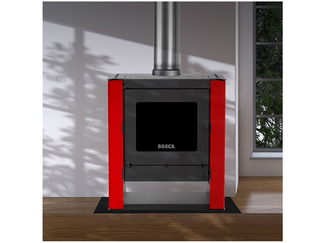 CALEFACTOR BOSCA A LEÑA GOLD 500 ROJO BLACK VISION 7