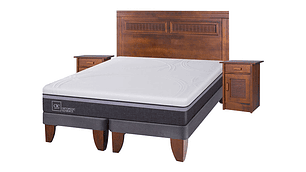 JUEGO DE DORMITORIO CIC CAMA EUROPEA ORTOPEDIC ADVANCE KING + RESPALDO + VELADORES