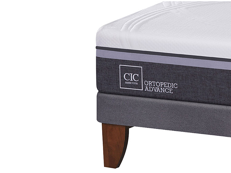 JUEGO DE DORMITORIO CIC CAMA EUROPEA ORTOPEDIC ADVANCE KING + RESPALDO + VELADORES 3