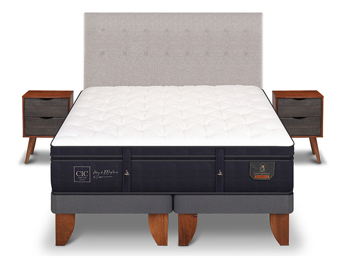 JUEGO DE DORMITORIO CIC CAMA EUROPEA SUPER PREMIUM KING + SET TIGRIS 1