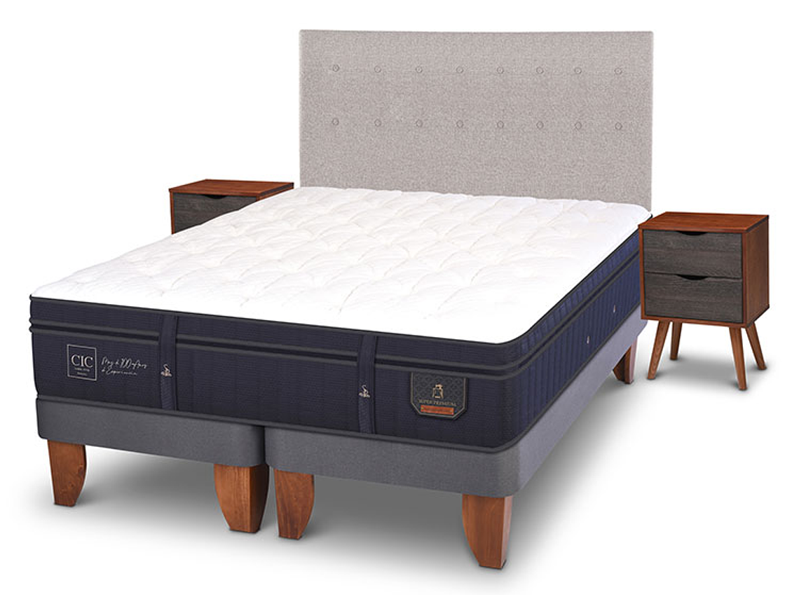 JUEGO DE DORMITORIO CIC CAMA EUROPEA SUPER PREMIUM KING + SET TIGRIS 2