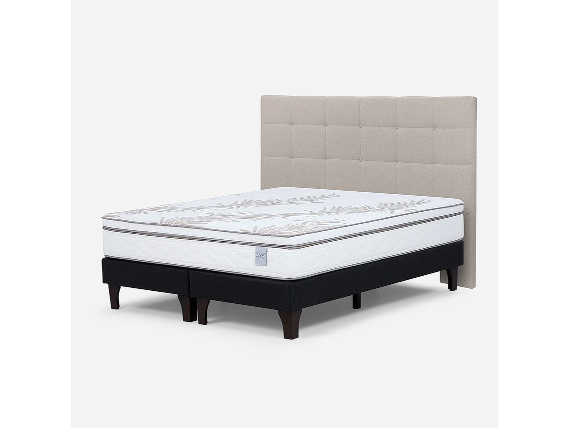 CAMA EUROPEA NEO PLUS KING 180X200 CM + RESPALDO ISSEY BEIGE 4