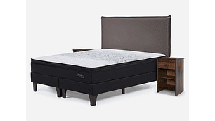 JUEGO DE DORMITORIO ROSEN CAMA EUROPEA TEMPO KING GRAFITO + SET MAURICE CHOCOLATE