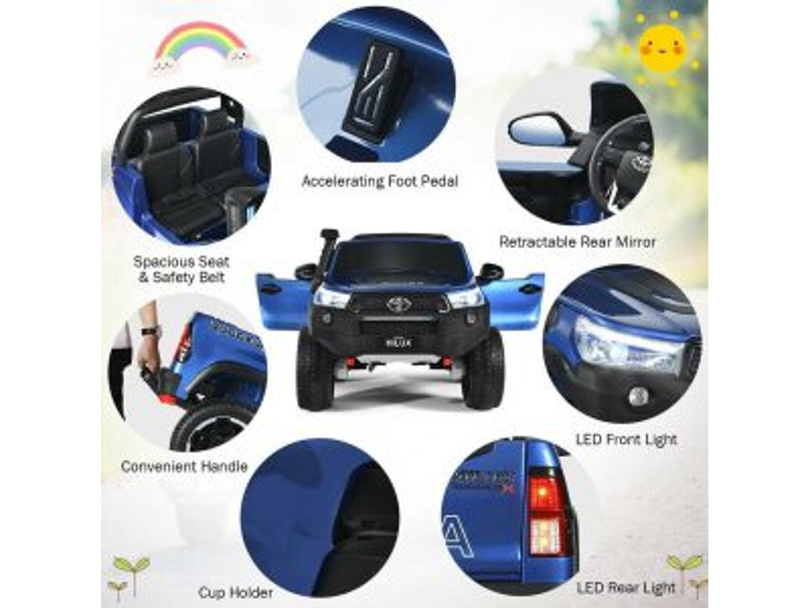 AUTO TOYOTA HILUX RUGGED X 12V BLUE PINTURA REAL 6