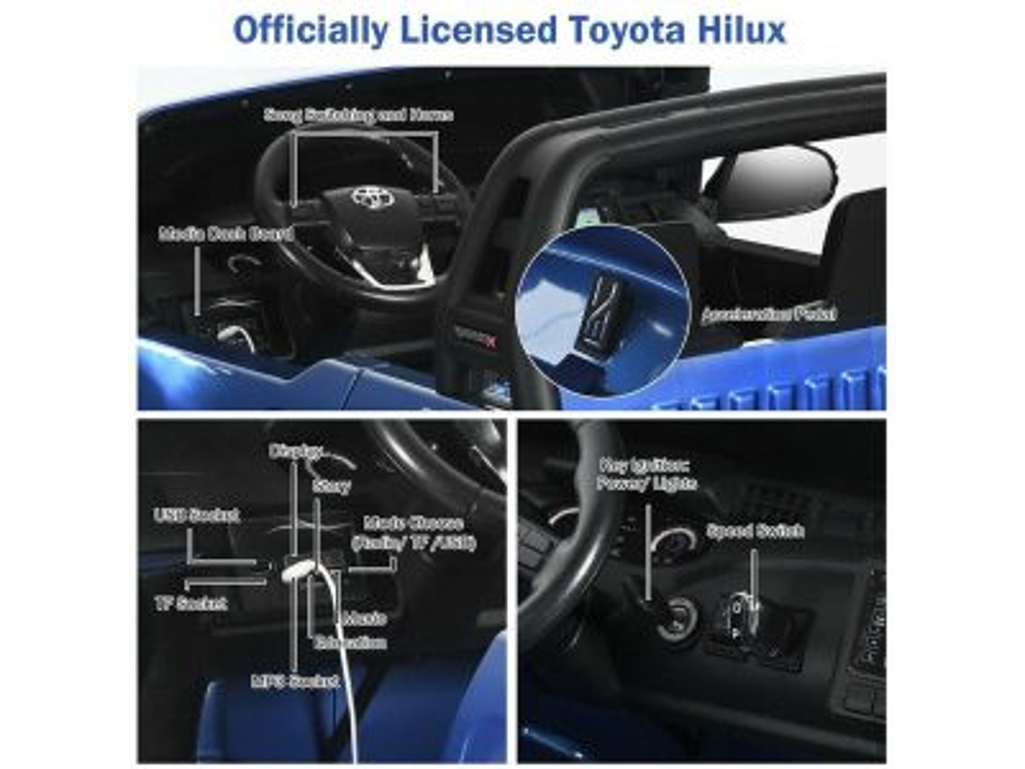 AUTO TOYOTA HILUX RUGGED X 12V BLUE PINTURA REAL 9