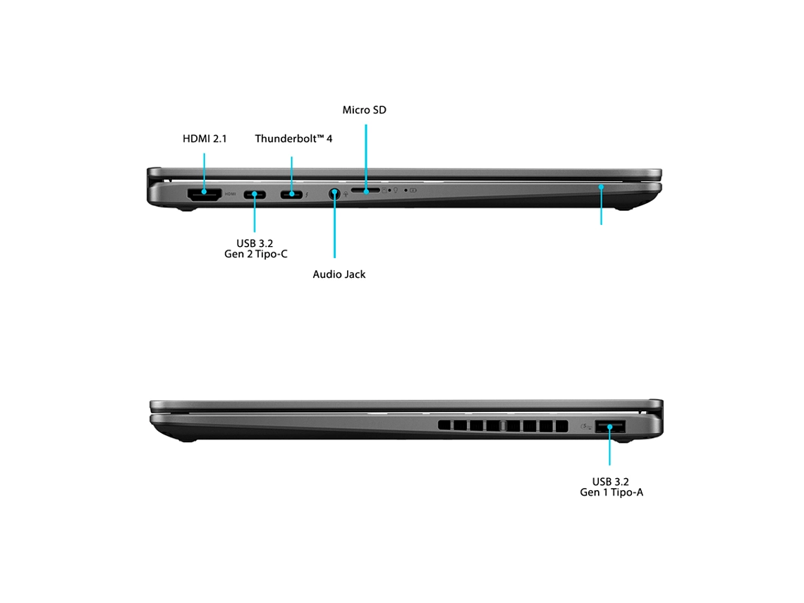 NOTEBOOK ASUS VIVOBOOK 14 FLIP TP3407SA-QL085W INTEL CORE ULTRA 7 16GB RAM 1TBSSD PANTALLA TOUCH 14