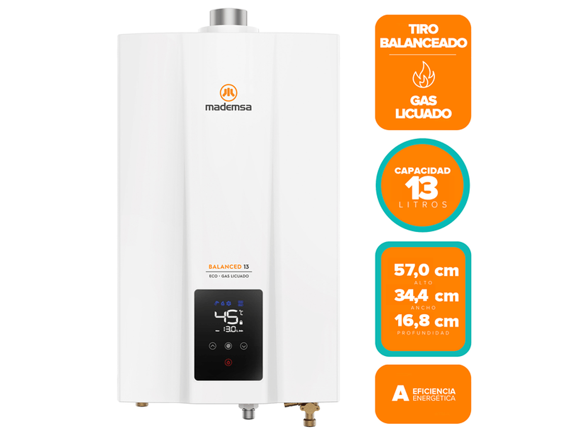CALEFONT GAS 13L GL BALANCED ECO MADEMSA TIRO BALANCEADO 3