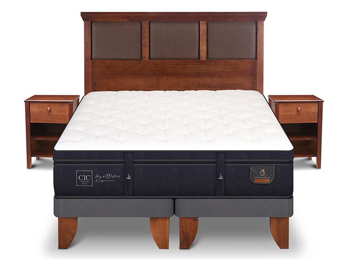 JUEGO DE DORMITORIO CIC CAMA EUROPEA SUPER PREMIUM KING + SET NEW TORINO 1