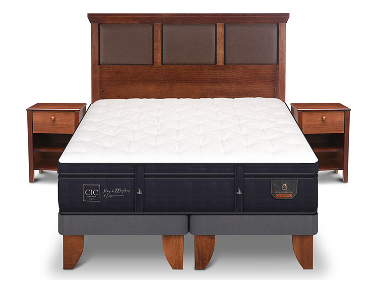 JUEGO DE DORMITORIO CIC CAMA EUROPEA SUPER PREMIUM KING + SET NEW TORINO 1