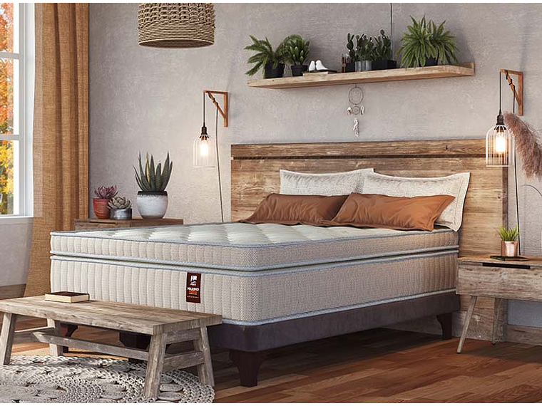 JUEGO DE DORMITORIO FLEX CAMA EUROPEA MÁXIMO COBRE SÚPER KING + RESPALDO DESIGN CRUDO 6