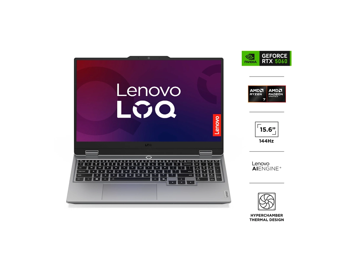 NOTEBOOK LENOVO LOQ 15AHP10 AMD RYZEN 7 16GB 512GB SSD NVIDIA RTX 5060 15.6” 4