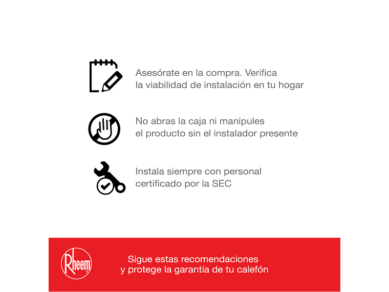 PACK CALEFONT RHEEM 16L. T.FORZADO G.NATURAL + KIT 6