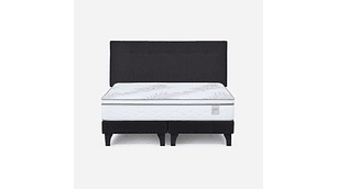 CAMA EUROPEA NEO PLUS KING + RESPALDO NEW BENNET GRAFITO