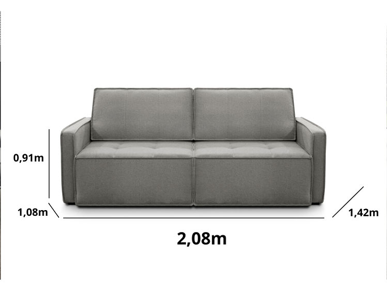 SOFÁ CAMA DECOCASA RECLINABLE DUOMO 3 CUERPOS LINO GRIS 4
