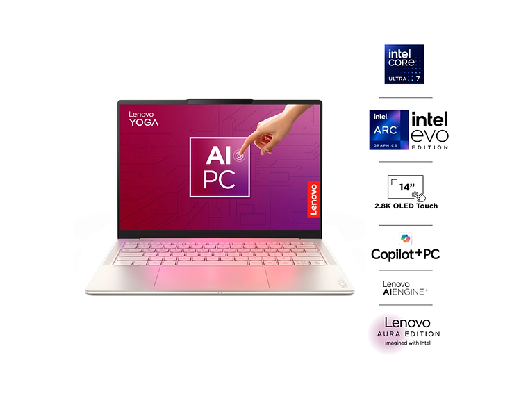 NOTEBOOK LENOVO YOGA SLIM 7 AURA EDITION INTEL CORE ULTRA 7 32GB RAM 1TB SSD TOUCH 14” 1