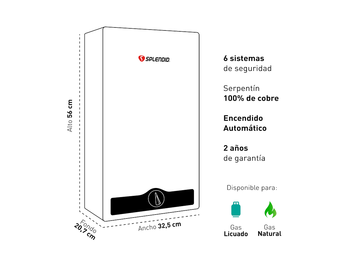 CALEFONT GAS LICUADO 11L T. NATURAL + BOMBA PRESURIZADORA 7