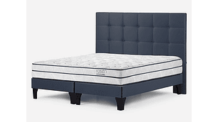 JUEGO DE DORMITORIO ROSEN CAMA EUROPEA AUTONOMY SKY SÚPER KING AZUL + RESPALDO ISSEY